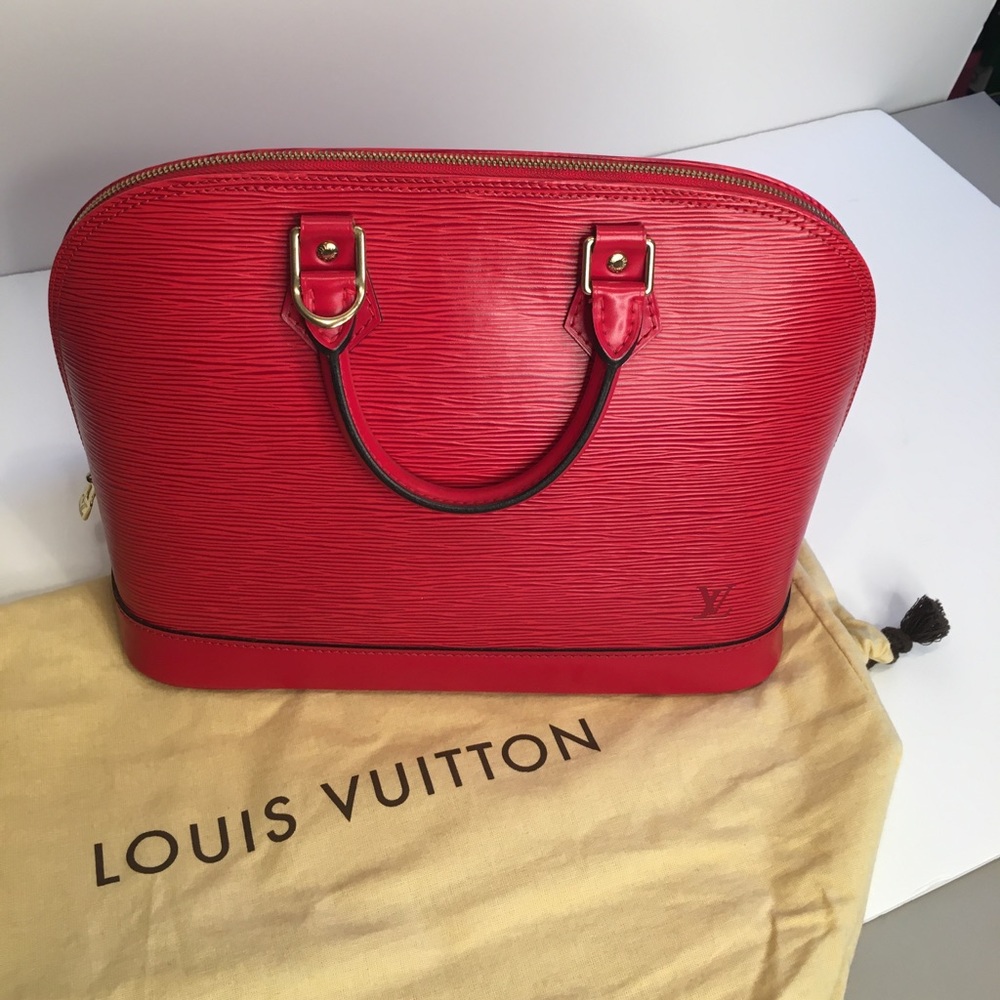 Louis Vuitton Epi Leather Alma PM in Cherry Red